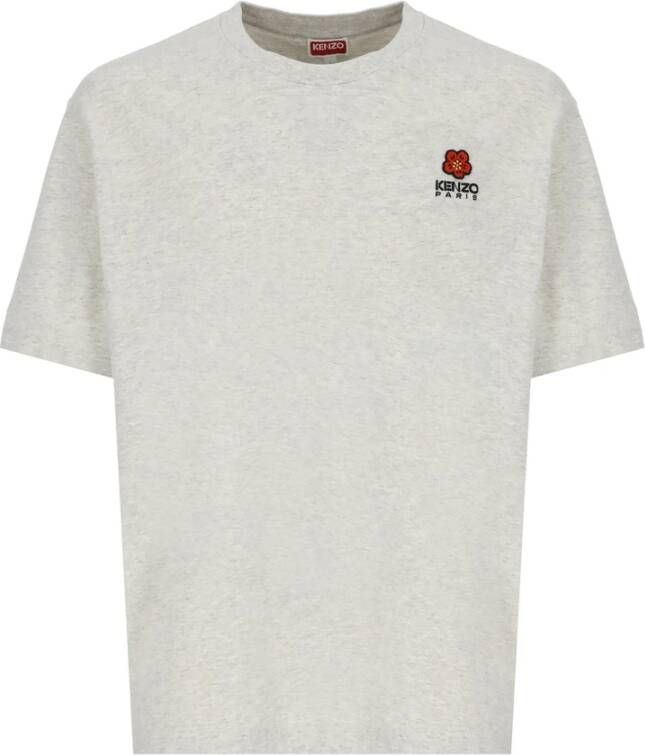 Kenzo Grijze Boke Flower Patch Katoenen T-shirt voor Heren Grijs Heren
