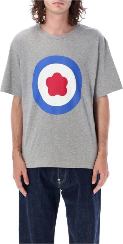 Kenzo Grijze Melange Aw23 Oversize T-Shirt met Logo Grijs Heren