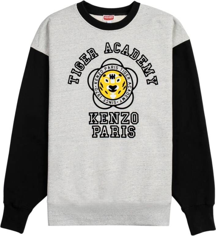 Kenzo Tiger Academy Oversize Katoenen Sweatshirt Grijs Heren