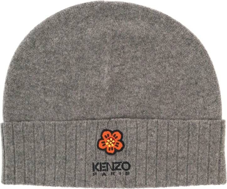 Kenzo Grijze Wollen Beanie voor Heren Grijs Heren