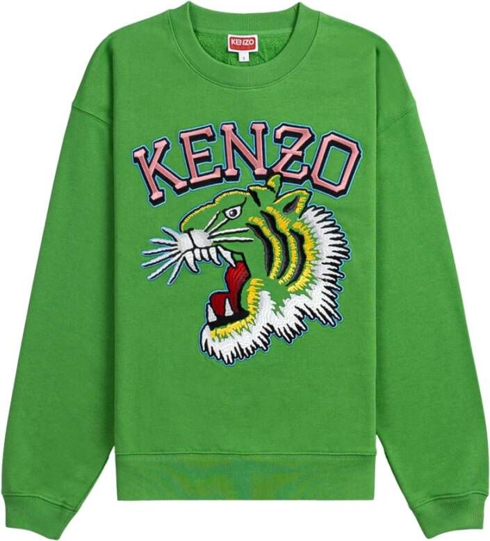 Kenzo Jungle Geborduurd Sweatshirt met Tijgerhoofd Motief Green Dames