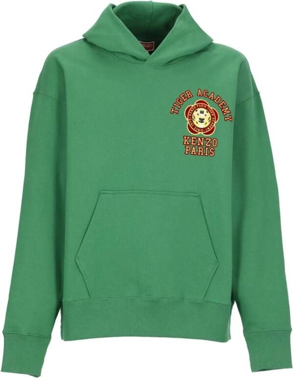 Kenzo Groene katoenen hoodie voor heren Groene Tiger Academy Hoodie Sweatshirt Green Heren
