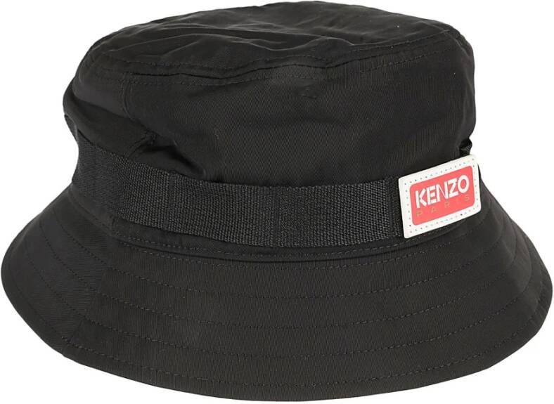 Kenzo Stijlvolle Zwarte Bucket Hat voor Heren Zwart Heren