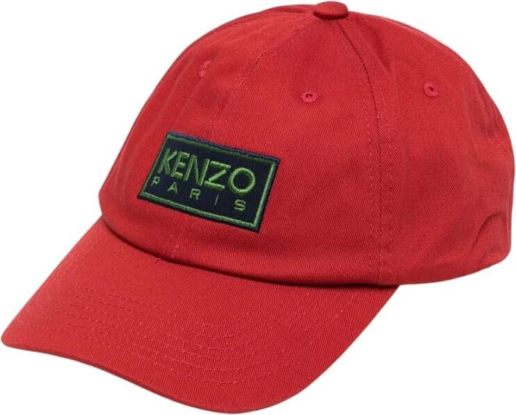 Kenzo Rode Logo Geborduurde Pet Red Heren