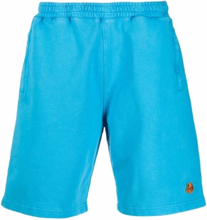 Kenzo Heldere Blauwe Katoenen Bermuda Shorts Blauw Heren