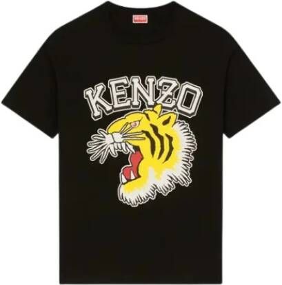 Kenzo Heren Tiger Varsity Print T-Shirt Zwart Heren