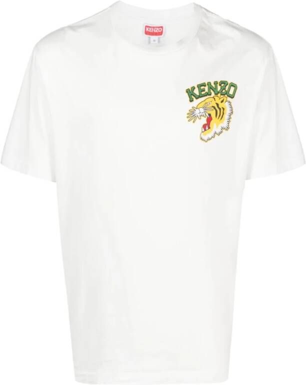 Kenzo Witte Varsity Jungle Patch T-shirt White Heren