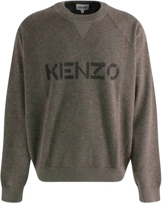 Kenzo Heren Wolmix Sweater met Logo Bruin Heren