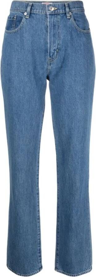Kenzo Hoge taille straight leg jeans Blauw Dames