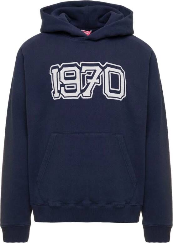 Kenzo Vintage University Sportswear Hoodie Blauw Heren
