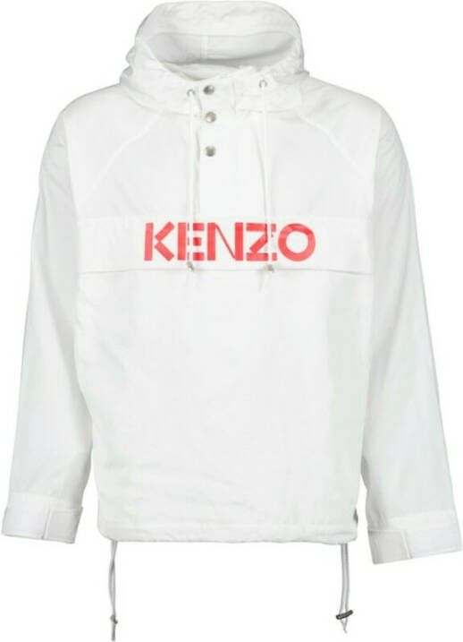 Kenzo Logo Windbreaker Jas White Heren