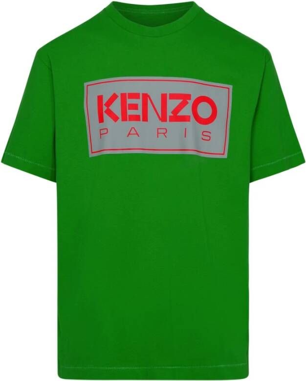 Kenzo Katoenen T-Shirt met Logo Patch Groen Heren