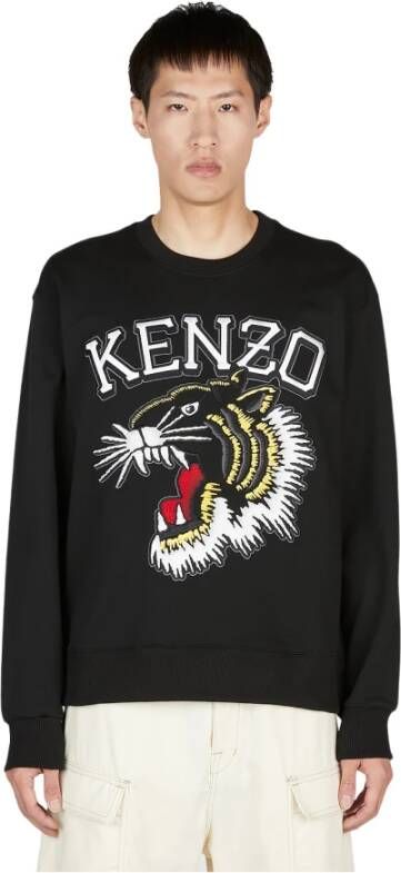 Kenzo Zwart Varsity Jungle Logo Sweatshirt Black Heren