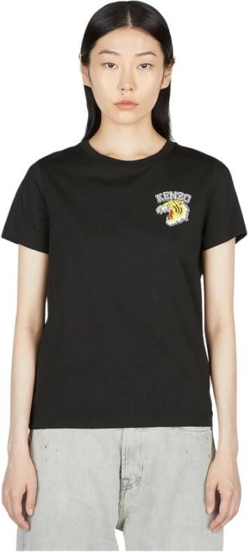 Kenzo Katoenen Tijger Grafisch T-shirt Zwart Dames