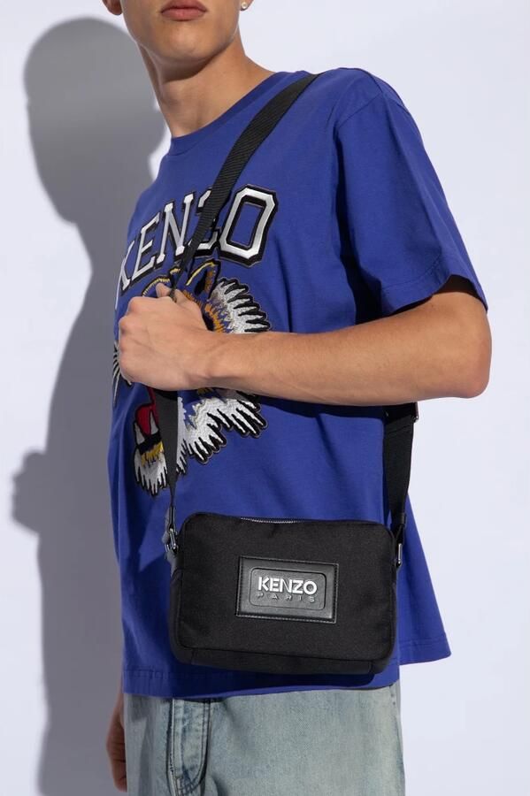 Kenzo Geëmbosseerde Logo Schoudertas Black Heren - Foto 3