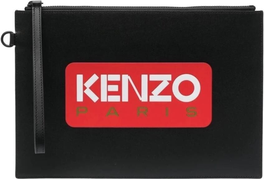 Kenzo Stijlvolle Heren Leren Clutch Tas Zwart Heren - Foto 5