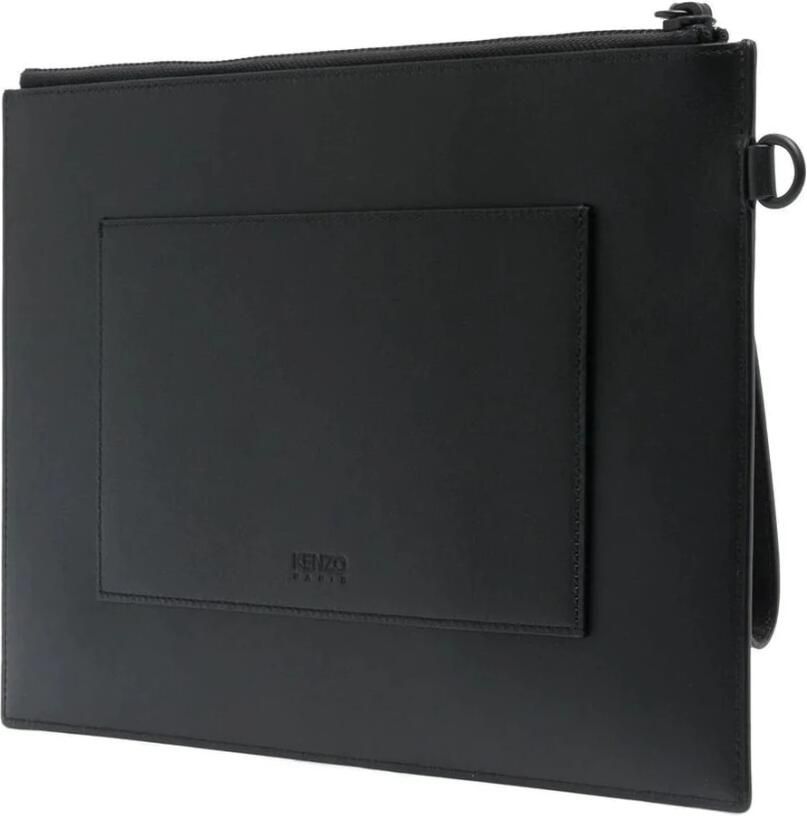 Kenzo Stijlvolle Heren Leren Clutch Tas Zwart Heren