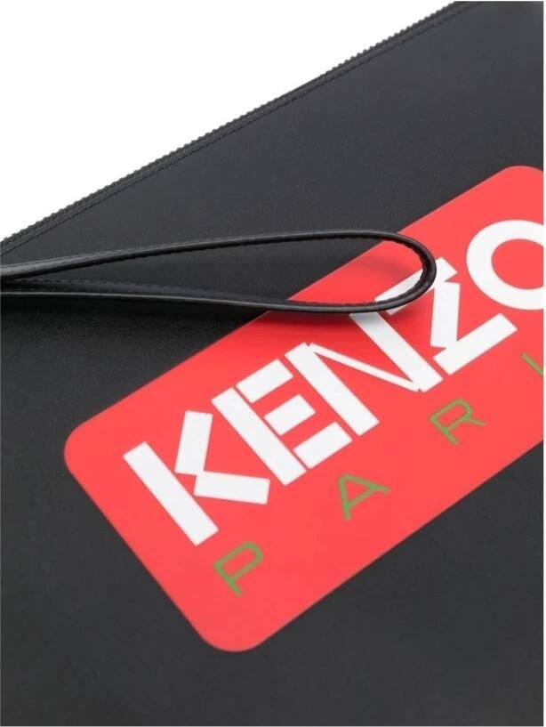 Kenzo Stijlvolle Heren Leren Clutch Tas Zwart Heren - Foto 4