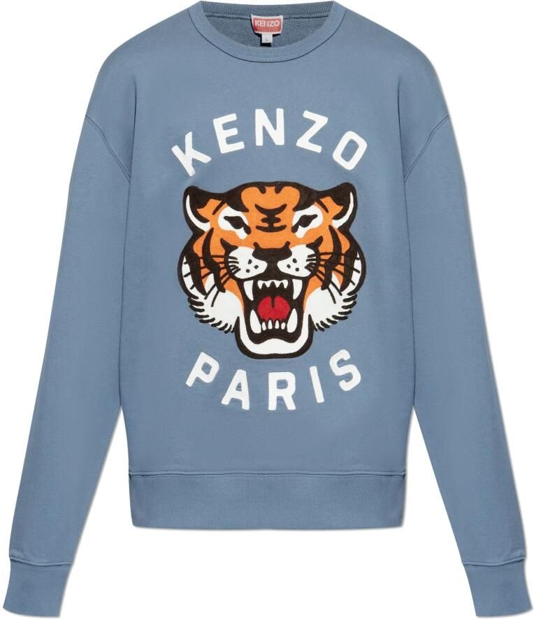 Kenzo Sweatshirt met Tijgerhoofd Blue Heren