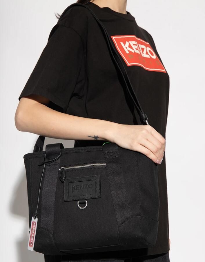 Kenzo Kleine stoffen tote tas met schouderband Black Dames - Foto 5
