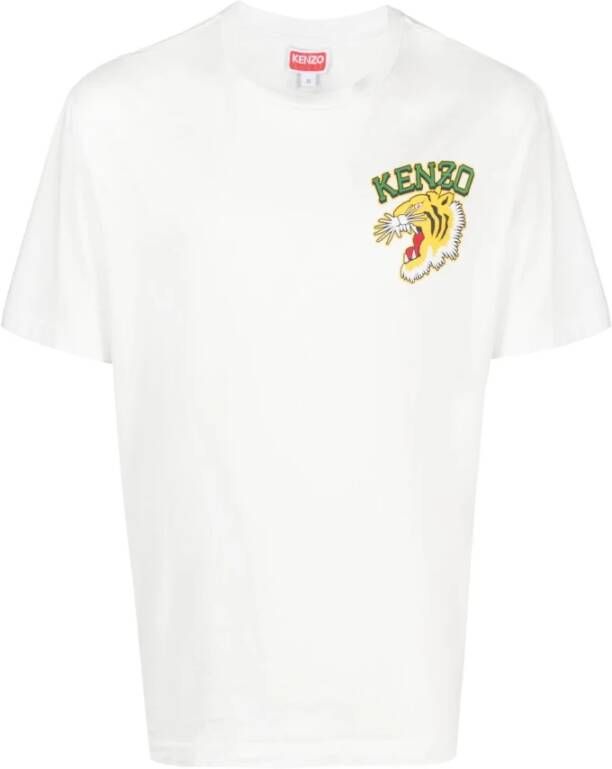 Kenzo Kinder T-shirt met Tijger Borduursel White Heren