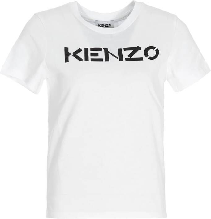 Kenzo Klassiek Logo T-Shirt Wit 100% Katoen Wit Dames
