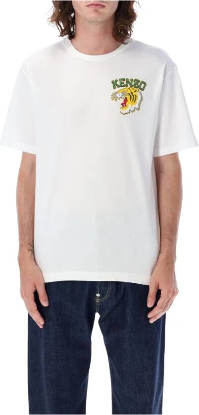 Kenzo Klassiek Tiger Varsity T-Shirt White Heren