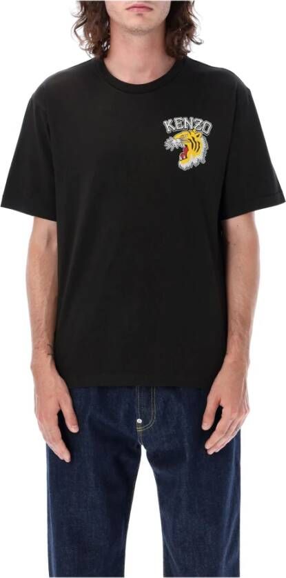Kenzo Klassiek Tiger Varsity T-Shirt Zwart Heren