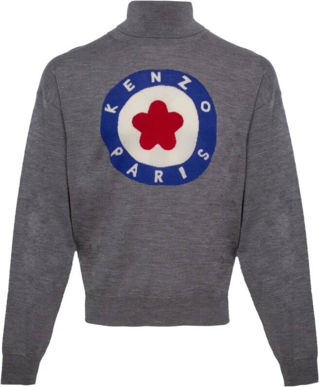 Kenzo Grijze Jersey Sweater met Geborduurd Logo Gray Heren