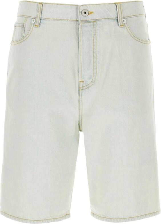 Kenzo Lichtblauwe Himawari Denim Bermuda Shorts White Heren