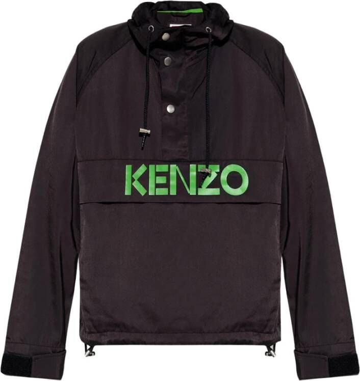 Kenzo Logo Print Windbreaker Jacket Zwart Dames