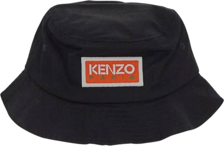Kenzo Logo Bucket Hat Klassieke Stijl Zwart Heren