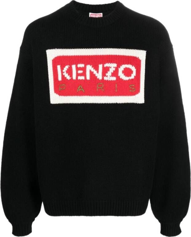 Kenzo Logo-detail Gebreide Trui Zwart Heren