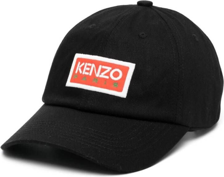 Kenzo Zwarte Logo-Geborduurde Baseballpet Black Dames