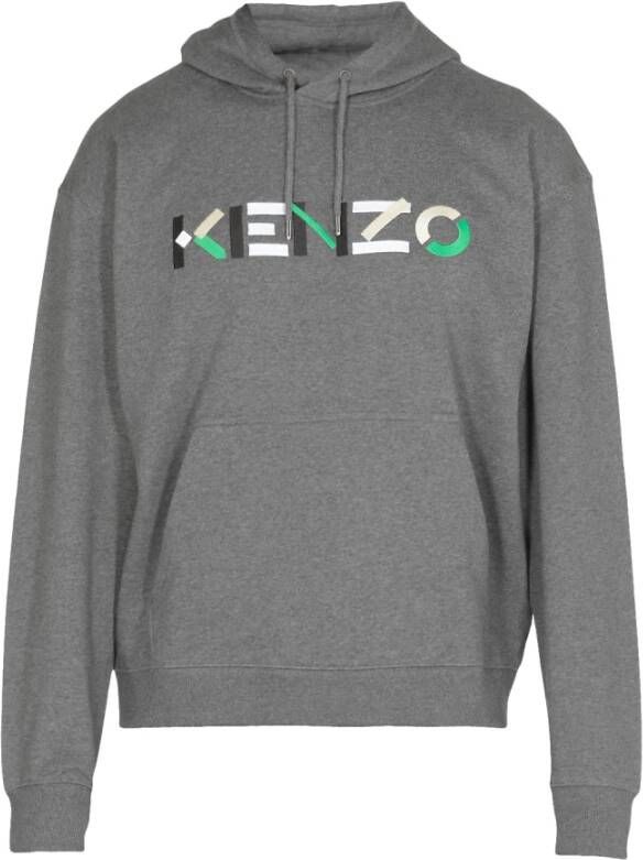 Kenzo Logo oversized sweatshirt met capuchon Grijs Heren
