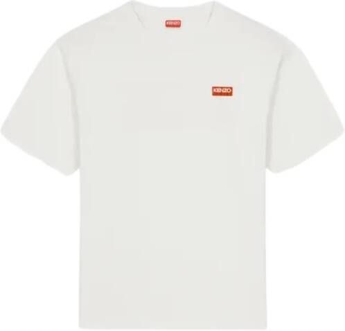 Kenzo Logo Paris Oversized T-Shirt voor Heren Beige Heren