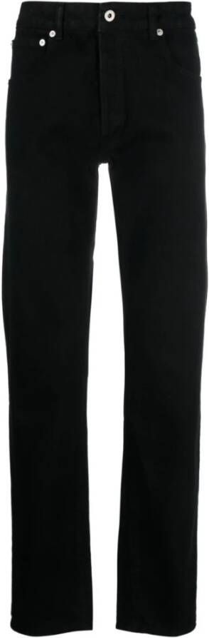 Kenzo Zwarte Logo-Patch Straight-Leg Jeans Black Heren