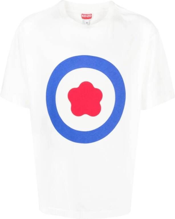 Kenzo Katoenen T-Shirt met Grafische Print White Heren