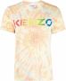 Kenzo Logo-Print Tie-Dye T-Shirt Oranje Dames - Thumbnail 1