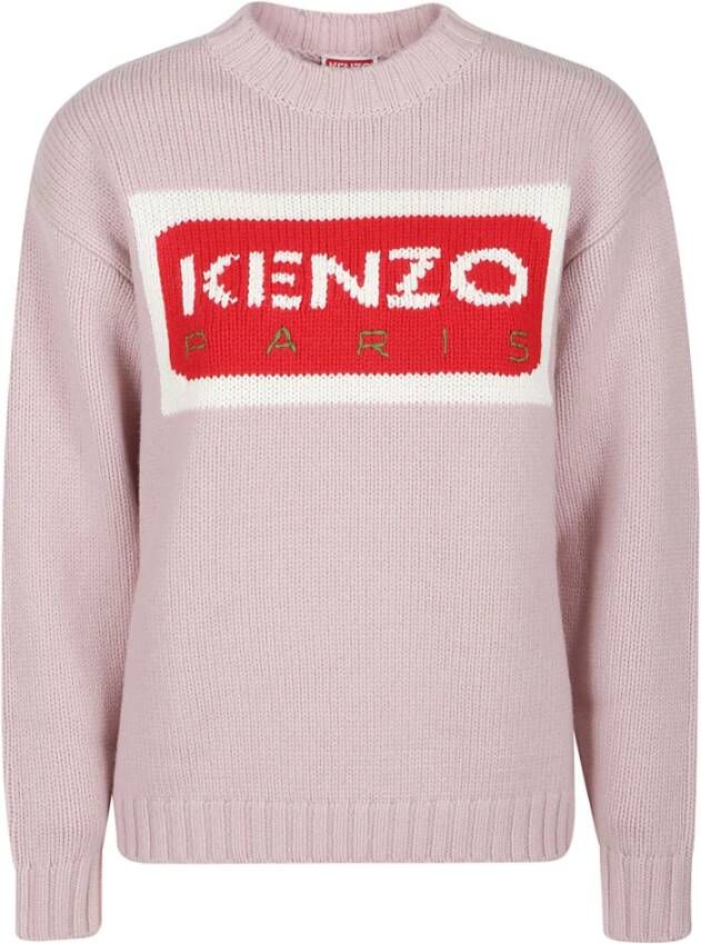 Kenzo Logo Sweater in Rose Clair Roze Dames