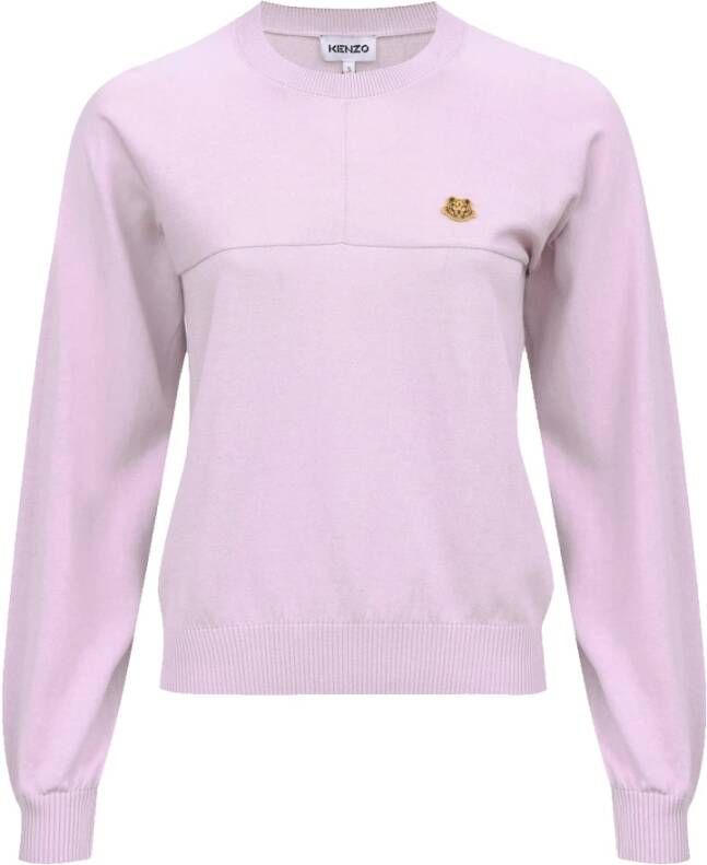 Kenzo Logo Tiger Patch Sweater Roze Dames