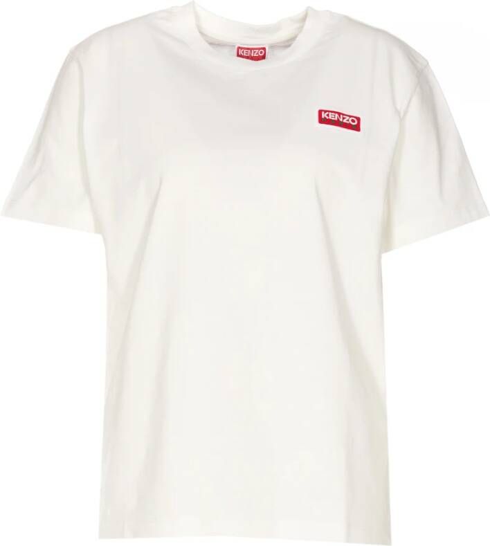 Kenzo Loszittend T-shirt met geborduurd logo White Dames