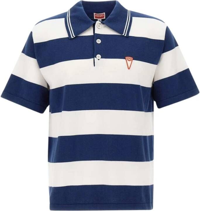 Kenzo Luxe Tiger Logo Polo Shirt Blauw Heren