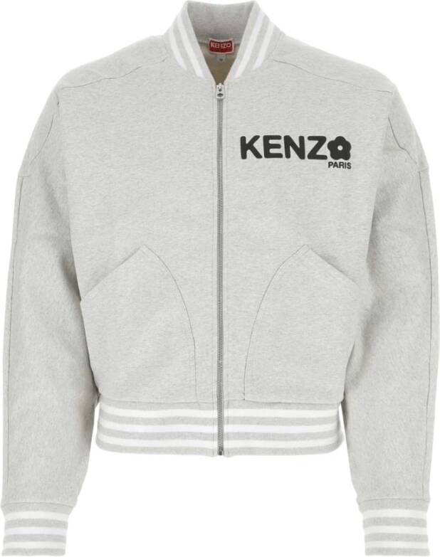 Kenzo Melange Gray Cotton Oversize Sweatshirt Grijs Heren