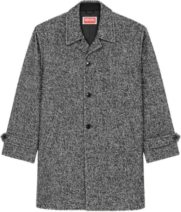 Kenzo Middellange Polkadot Jas Zwart Heren