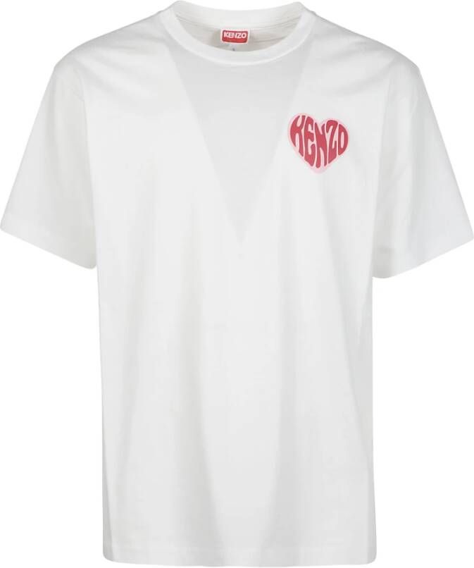 Kenzo Moderne Hearts Oversize T-Shirt White Heren
