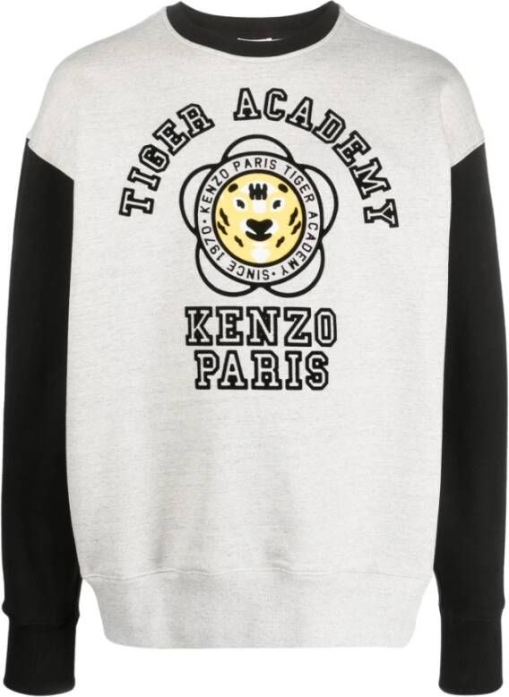 Kenzo Moderne Logo-Print Sweatshirt Grijs Heren