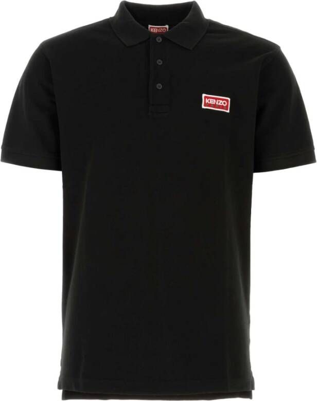 Kenzo Moderne Zwarte Piquet Polo Shirt Zwart Heren
