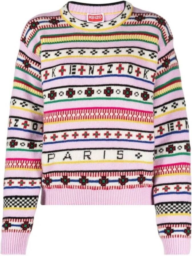 Kenzo Multicolor Bloemen Jacquard Sweaters Meerkleurig Dames