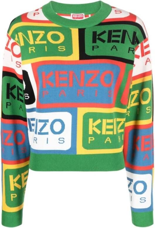 Kenzo MultiColour Logo-Intarsia Pullover Meerkleurig Dames